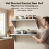 KUARBARR Stainless Steel Shelf Wall-Mounted Stainless Steel Wall Shelf 12