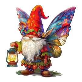 Gnome Wooden Puzzle for Adults and Kids Unique Shape Animal Wood Puzzles Challenging Puzzle, Family Game Gifts for Parents Grandparents Brainstorm - Size: For kids (90-120pcs)