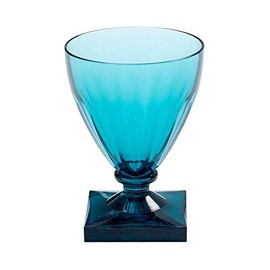 Caspari Acrylic 8.5oz Wine Goblet in Turquoise - Set of 4
