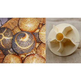 Schmidt Kaiser Roll Stamp 3" Dough Press Kaiser Roll Shaper German Bread Brotchen