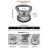 Harden 2-Pack Single Head Suction Lifters – Heavy-Duty Glass Lifting