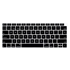 Spanish Language Black Keyboard Cover Compatible for MacBook Air 13 inch with Retina Display Model A1932, 2018 Release (US Version Laptop) (not Compatible Old Version MacBook Air 13" A1369 & A1466)