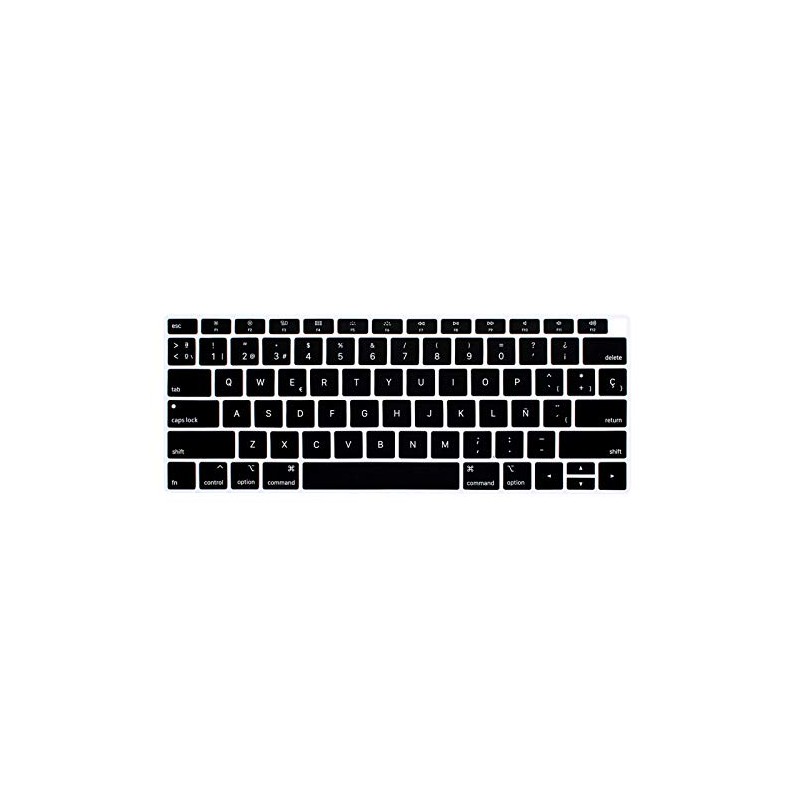 Spanish Language Black Keyboard Cover Compatible for MacBook Air 13