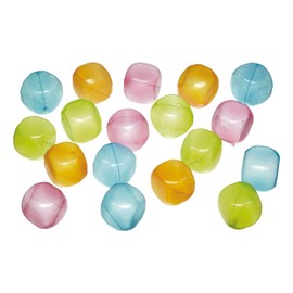 BarCraft Reusable Ice Cubes, Plastic, Multi Colour, Pack of 18