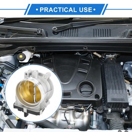 VekAuto Throttle Body Assembly Compatible for GMC Sierra 1500 6.2l 2014-2020, 87mm Aluminum Alloy Silver Tone Engine Throttle Body Actuator