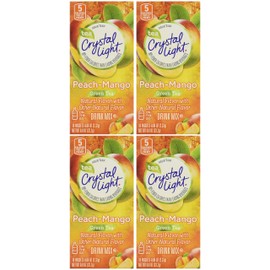 Crystal Light On The Go Green Tea Peach Mango, 10-Count Boxes (Pack of 4)