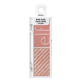 e.l.f. Cosmetics Dúo Facial Tamaño Bocado, Paleta de Iluminador, Bronceador y Rubor, Altamente Pigmentado, Lichi, 0.049 Oz (1.4g), 0.049 onzas