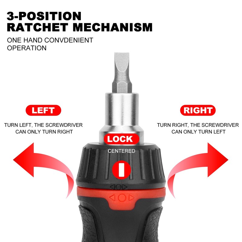 HAUTMEC 8-in-1 Stubby Ratcheting Screwdriver Set, Multi Screwdriver Tool All