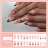 24Pcs Fall French Tip Press on Nails Almond Medium Fake