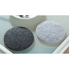 Felt Round coasters, 8 Set, 4 x light grey 4 x dark grey, Felt coaster