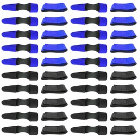 JTMKYO 10 Sets Of Fishing Rod Head Protective Covers, Outdoor Fishing Accessories, Anti-Winding Protective Covers, Portable Strap Design (Black, Blue).