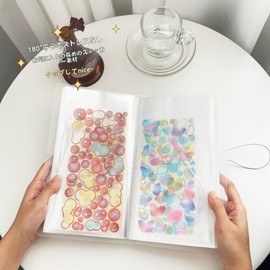 Wnbsiue Sticker Storage Album, Sealing File, Large Capacity, Clear File, 50 Pages (Both Sides), 100 Stickers, Storage, 180° Flat Opening/Closing, Easy Removal, Rounded Corners, Perfect Storage, Notebook Compatible