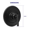 Matte Black Shower Valve Trim Kit (Valve Handle Only, Valve