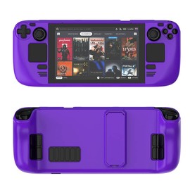 Protective Cover Case for Steam Deck,Game Console Accessories,Gaming Handheld Controller Hard Shell with Stand,Drop Protection Grip Case (Dark Purple)