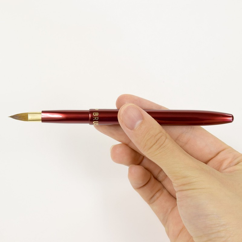 ARRLS-4 熊野監修 六角館さくら堂 携帯用リップブラシ丸筆 イタチ毛100％ リップのキワまでしっかりきれいなラインが描けます