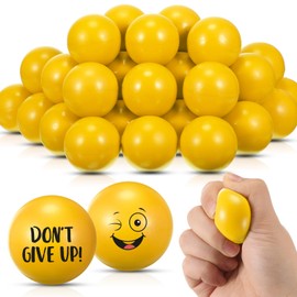 Syhood 10 Pack Easter Mini Stress Balls 1.57 Inches DIY Foam Squeeze Relief Balls for Kids Adults Students Hand Exercise Toys Fidget Anxiety Balls for Easter Basket Stuffed Party Favors(Yellow)
