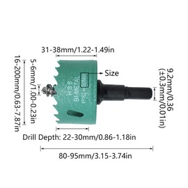 M42 Bi-Metal Hole Saw, Φ115 mm Round Hole Drill Bit for Wood and Metal, Green Hole Opener for Steel, Cast Iron, Aluminium, Drywall, Plastics