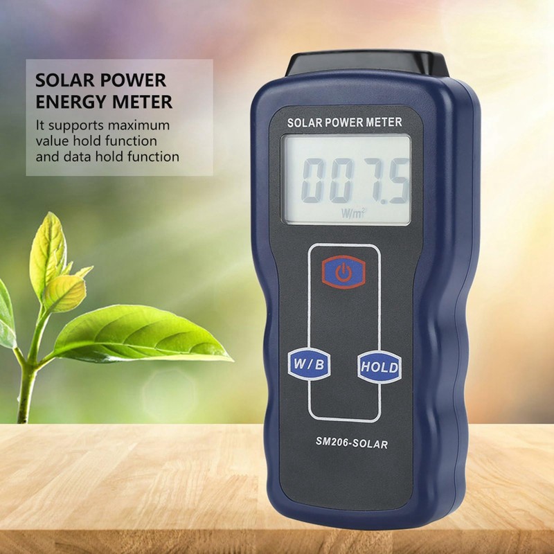 Solar Power Meter Pyranometer, Digital Solar Energy Meter Sun Light