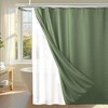 Lameirose 3 in 1 Shower Curtain Set, Green Shower Curtain