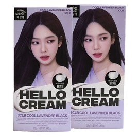 Mise-en-scène New Hello Cream Hair Dye 3CLB Cool Lavender Black x2 / 미쟝센 뉴 헬로크림 염색약 3CLB 쿨라벤더블랙 x2개