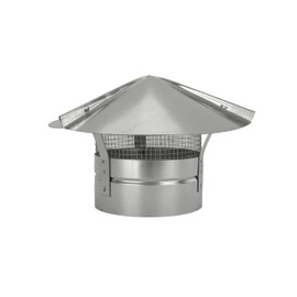 Cone Top Chimney Cap with Screen (9 Inch), Silver