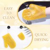 2 Pcs Honeycomb Exfoliating Glove Set, Face Body Shower Mitt,Beige