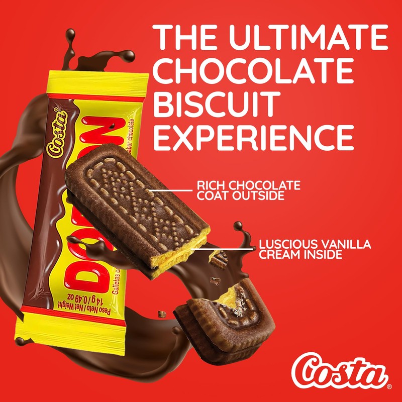 Costa Doblon Chocolate Covered Biscuit- Coated Biscuits- Biscuit with Vanilla