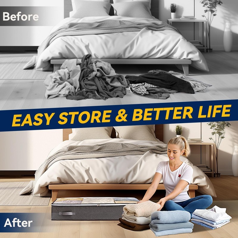 AIOR 6 Pack 90L Under Bed Storage Bags, Large Capacity