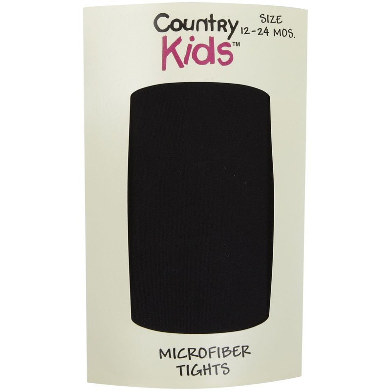 Country Kids Girl's Microfiber Opaques Tights, Black, 6-8 Years UK