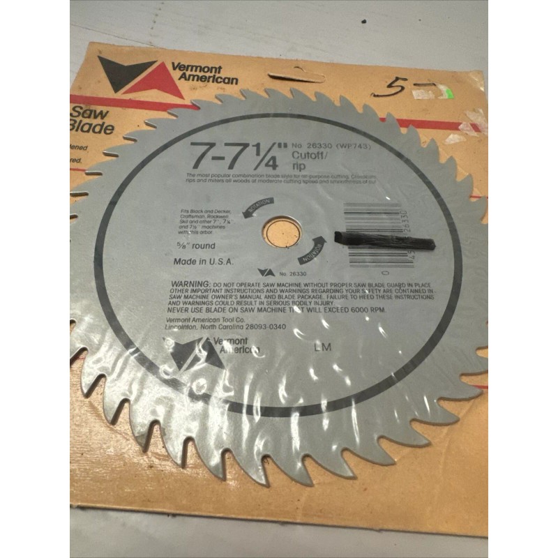 Vermont American 7 -7 1/4" Steel Cutoff/Rip Saw Blades #