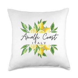 aesthetic adventures Amalfi Coast Italy Lemon Bliss Throw Pillow, 18x18, Multicolor