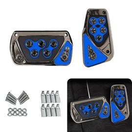 YYTQP 2 PCS Nonslip Car Pedal Pads, Automatic Transmission Brake Pedal Cover, Auto No Drilling Accelerator Pedal Covers, Universal Interior Replacement Accessories for Most Cars Vehicles (Blue)