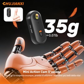 Chujianxi Mini Action Cam WiFi, Indossabile Body Cam1080P, Subacquea