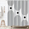 GKLEASG White and Black Shower Curtain, Boho Minimalist Mid Century