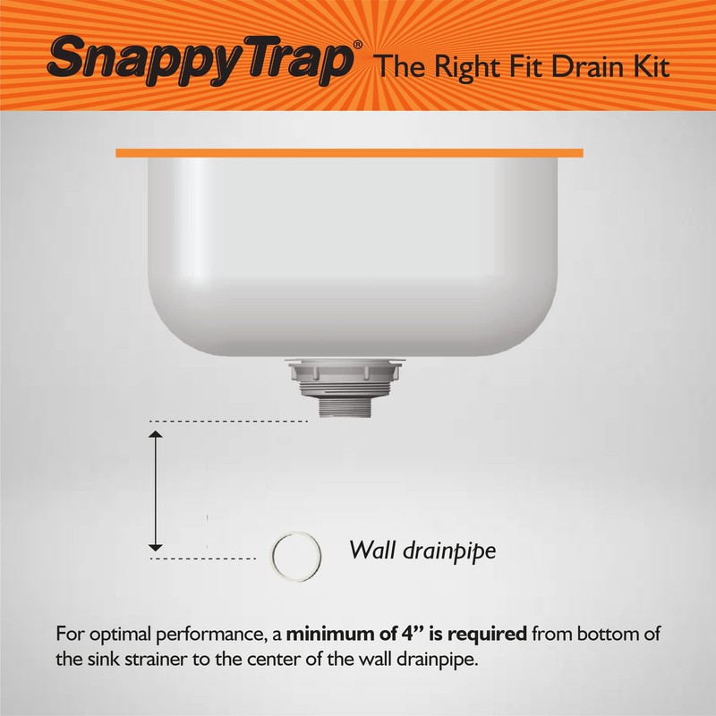 Snappy Trap Single Kitchen Sink Drain Kit, 1-1/2" with Flexible