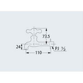 Kakudai 7020F-13 Long Body Horizontal Faucet