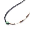 COMODO VIENTO Men's Popular Black Spinel Necklace, Turquoise, Tiger Eye,