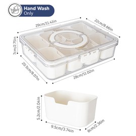 To Go Charcuterie Board with Lid - Snack Trays with Removable Inserts, Snacklebox Container for Snacks, Snackable Box, Snackle Box Essential for Travel, Tailgating, Sport, Picnic - Food Grade Plastic