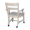 IC International Concepts, Solid Wood Dining Chair with Casters, Unfinished,