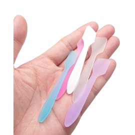 Goiio 200 PCS Cosmetic Spatula, 3.2'' Disposable Plastic Makeup Tools Spoon for Mixing and Sampling (Multi-color)