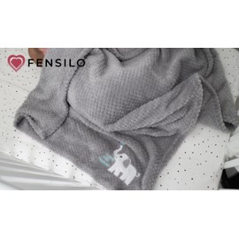 FENSILO Grijze Baby Blanket Baby Blanket Baby Throw Blanket Children's Blanket Bedspread Plush Warm 94 x 72 cm Newborn Grizze Olifant