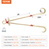 VEVOR G80 V Bridle Chain, 5/16" x 2' Towing Chain