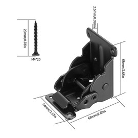 Folding Hinge, 4 Pieces Table Legs Foldable, Hinges Support Bracket Self-Locking Folding Brackets 0-90 Degrees, Foldable Leg Hinges, Folding Hinge Hardware