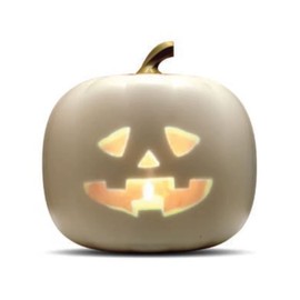 ANIMAT3D Jabberin Jack XL Talking Animated White Pumpkin with Built in Projector & Speaker Plug'n Play