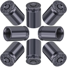 MEAJOO MEAJOO 8PCS Bullet Shell Tire Valve Stem Caps, Aluminum Alloy Car Air Stem Cap, Universal Dustproof Tire Valve Stem Covers for Cars, SUV, Trucks, Bikes, Motorcycles, Bicycles (Gray)
