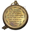 Be Strong and Courageous Engraved Compass with Wooden Box, Christian