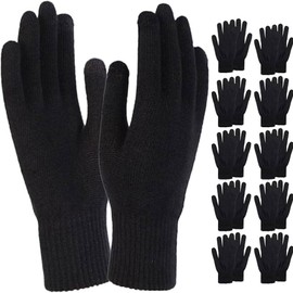Trail maker 10 Pack Winter Stretch Knit Warm Magic Gloves Bulk Winter Gloves for Homeless Care Packages, Men, Women, Teens, Unisex Gloves for Donation and Families