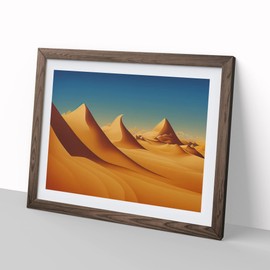 Desert Sand Dunes Vol.2 H1022 Framed Print for Living Room Bedroom Home Office Décor, Wall Art Picture Ready to Hang, Walnut A4 Frame (34 x 25 cm)