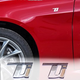 car Decoration Stickers Giulia Base Stelvio Ti Sport Veloce Ti Fender Letter Stickers for Alfa Romeo Accessories (Ti-silver/2pcs)
