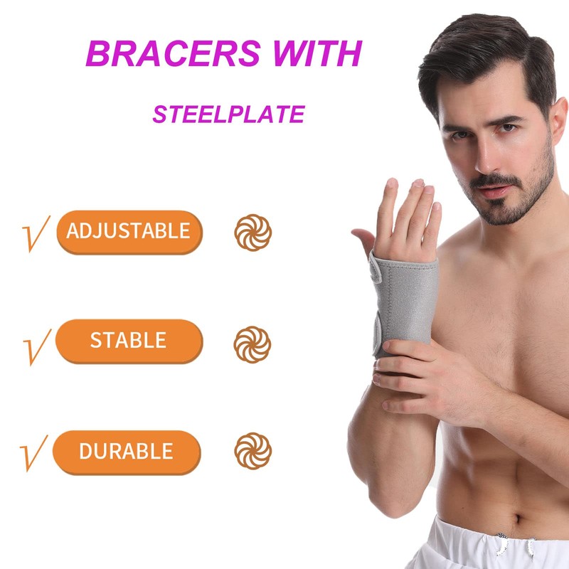 Shefave Wrist Support Brace Left Hand with 2 Metal Splints(Left